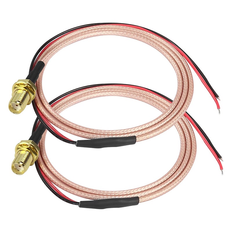 XMSJSIY SMA Pigtail Cable Bare Wire Open End Solder Coaxial Coax Cable SMA Famale Connector PCB Welding RG316 Antenna Extension Wire 0.8M/2.6FT-2 pcs (SMA Female) - Image 1